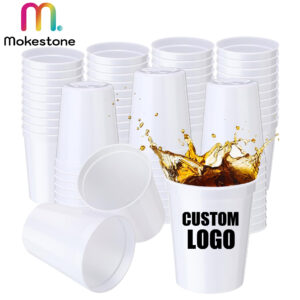 16oz Disposable Basketball Match Stadium Cup Bulk Reusable Plastic Tumbler Mugs Customizable Logo for Drink Juice Party