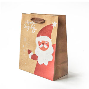 Christmas Cheap Small Paper Gift Bags with Handles Custom Pattern Logo Printed Paper Bags for Gift with Custom LOGO