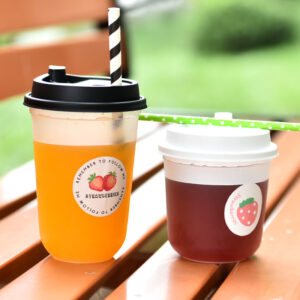 Custom 12oz Disposable Plastic Cup with Lid for Mineral Water Reusable PP Cup with Straw Custom Logo for Milktea Shop