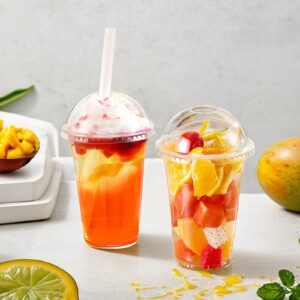 Custom Logo Disposable Clear Plastic Cups with Strawless Sip Lids 12oz 16oz 20oz Sizes for Coffee Soda Party Drinks To-Go Mugs