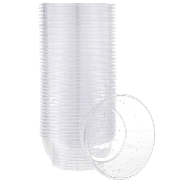 Disposable 8oz Clear Plastic Bowls for Dessert Salad Catering Special Events & Parties-Blister Processed Ice Cream Serving Bowls