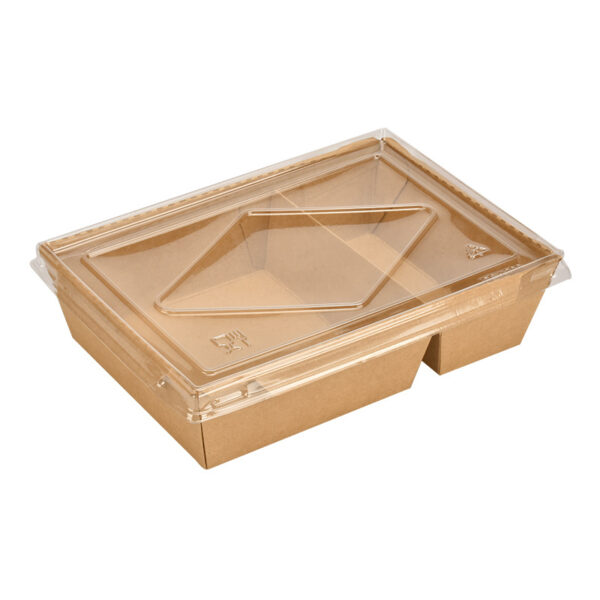 Recyclable Kraft Brown Microwaveable Lunch Box Leak-Proof Paper Containers for Restaurant Takeaway Food Storage Tea Snacking Use