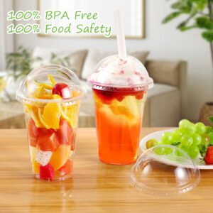 Transparent Plastic 16oz PET Cup with Printed Logo Disposable Bubble Tea & Coffee Takeaway Cup with PP Lid
