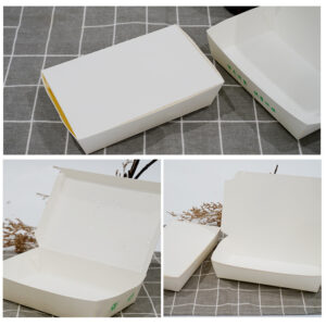White Kraft Cardboard Paper Boxes for Food Takeaway Fast Food Paper Box Packaging for Food Bowl with Lids