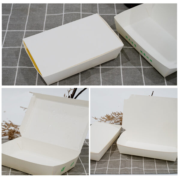 White Kraft Cardboard Paper Boxes for Food Takeaway Fast Food Paper Box Packaging for Food Bowl with Lids